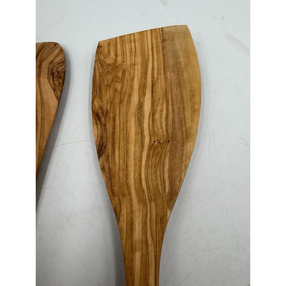 Olive Wood Kitchen Utensil Set of 2 Handcrafted Spoon & Spatula Cooking 12